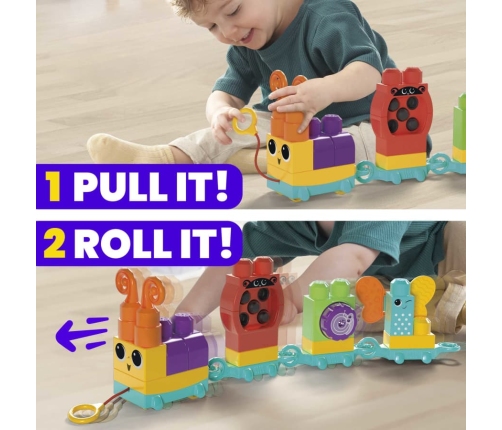 Конструктор Сенсорный 30 шт. Fisher Price Mega Bloks Move N Groove Caterpillar HKN44