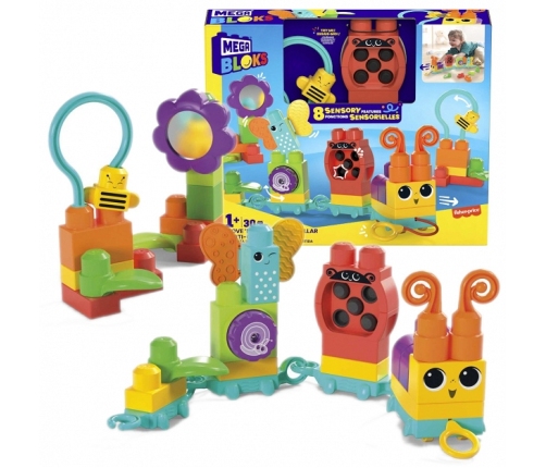 Конструктор Сенсорный 30 шт. Fisher Price Mega Bloks Move N Groove Caterpillar HKN44