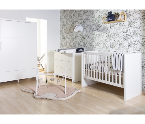 Комод CHILDHOME Quadro White 3 Drawers + Changing Unit