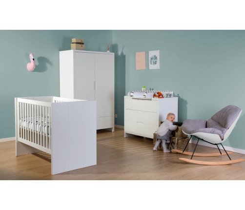 Комод CHILDHOME Quadro White 3 Drawers + Changing Unit