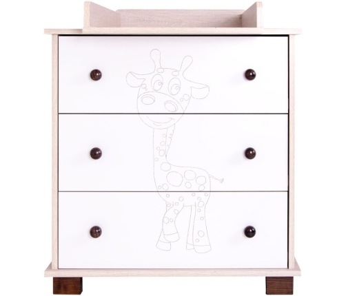 Kumode ar pārtinamo galdiņu GIRAFFE (Žyrafka) oak santana