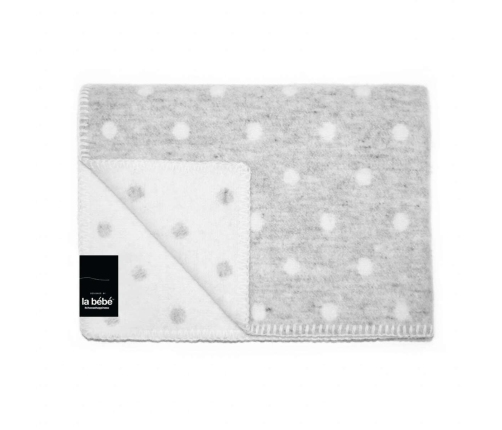 La Bebe™ Cosy Grey Dots Art.77005 Natural Lambswool Детское шерстяное одеяло 100х140 см