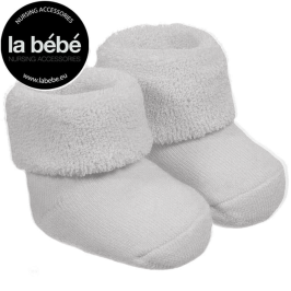 La bebe Natural Eco Cotton Baby Socks Beige-Grey Натуральные хлопковые носочки для новорожденного