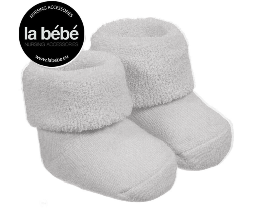 La Bebe Eco Cotton Baby Socks with rubber grip Beige-Grey Dabīgas kokvilnas mazuļu zeķītes