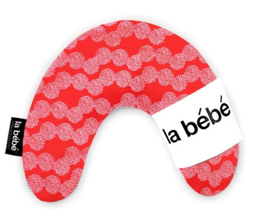 La Bebe Mimi Nursing Cotton Pillow  Red Pink Dot Подковка для сна, кормления малыша 19x46 cm