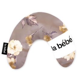 La Bebe™ Mimi Nursing Cotton Pillow Art.3313 Rose Pastel Gray Подковка для сна, кормления малыша 19x46cm