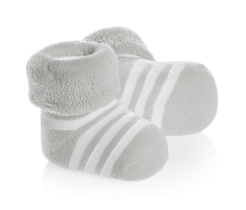 La bebe Natural Eco Cotton Baby Socks Beige Grey Натуральные хлопковые носочки для новорожденного