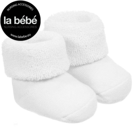 La bebe Natural Eco Cotton Baby Socks White Натуральные хлопковые носочки для новорожденного