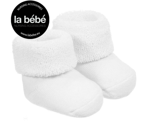 La bebe Natural Eco Cotton Baby Socks White Натуральные хлопковые носочки для новорожденного