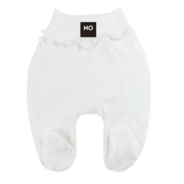 La Bebe NO Baby Pants White Zīdaiņu bikses ar plato jostu un pēdiņām no kokvilnas