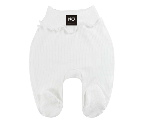 La Bebe NO Baby Pants White Детские штанишки с широким поясом и закрытыми пяточками из чистого хлопка