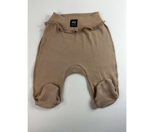 La Bebe NO Baby Pants Cappuccino Детские штанишки с широким поясом и закрытыми пяточками из чистого хлопка