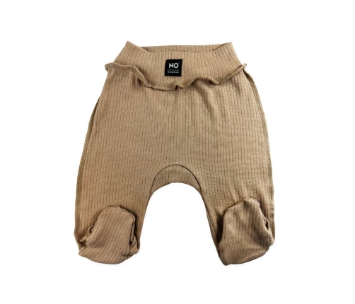 La Bebe NO Baby Pants Cappuccino Детские штанишки с широким поясом и закрытыми пяточками из чистого хлопка