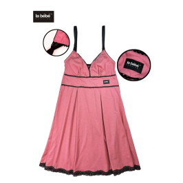 La Bebe Nursing Cotton Mia Pink Ночная сорочка (ночнушка) для беременных и кормящих