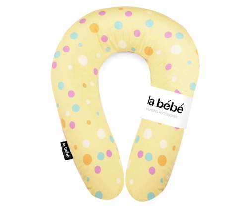 La Bebe Nursing Maternity Pillow Snug Yellow Dots Подковка для сна, кормления малыша 20x70cm