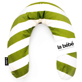 La Bebe Rich Cotton Nursing Maternity Pillow White-Green Подковка для сна, кормления малыша 30x104 cm