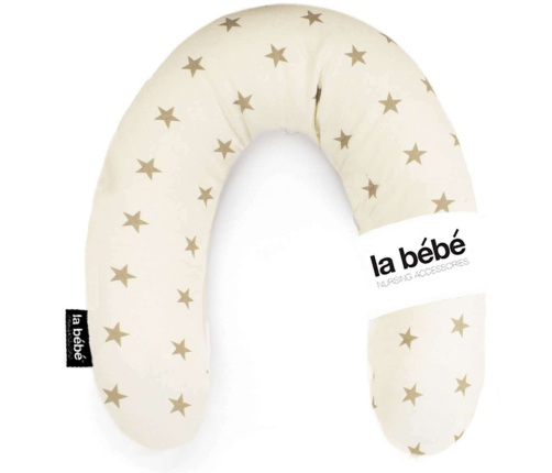 La Bebe Rich Cotton Nursing Maternity Pillow White&Grey Stars Подковка для сна, кормления малыша 30x175cm