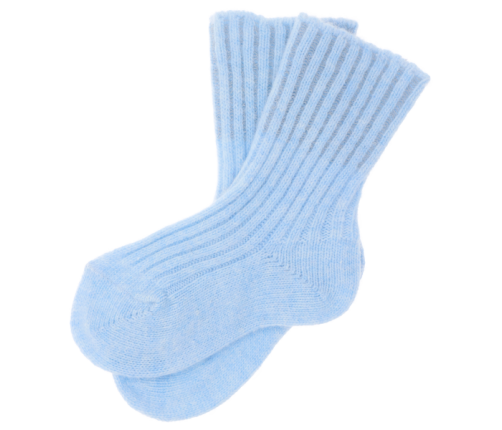 La bebe Wool Angora Socks Light blue Bērnu vilnas zeķītes