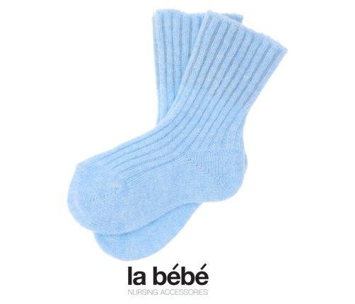 La bebe Wool Angora Socks Light blue Bērnu vilnas zeķītes