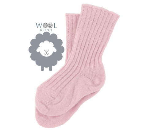 La bebe Wool Angora Blush Rose Детские шерстяные носочки