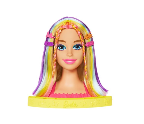 Lelles galva stilizēšanai Barbie Blonde Rainbow Hair HMD78