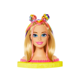 Lelles galva stilizēšanai Barbie Blonde Rainbow Hair HMD78