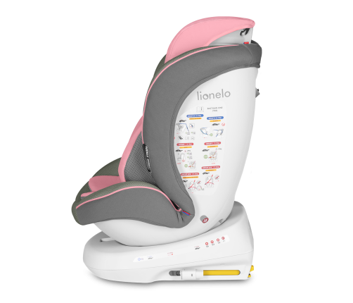 Lionelo Bastiaan One 360 Pink Baby Bērnu Autokrēsls 0-36 kg