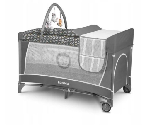 Lionelo FLOWER Grey Scandi 2in1 Ceļojumu Gultiņa