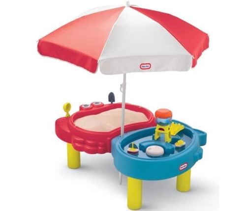 Little Tikes Water Table Galds-Smilšu kaste ar lietussargu un ūdens zonu