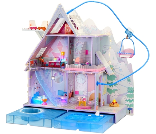 LOL Surprise OMG Winter Chill Cabin Wooden Doll House with 95+ Surprises