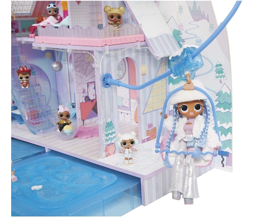LOL Surprise OMG Winter Chill Cabin Wooden Doll House with 95+ Surprises