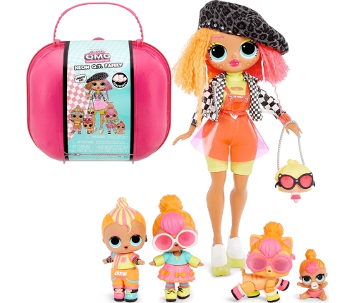 LOL Surprise Neon Q.T. Family - Limited Edition Fashion Doll, Dolls and Pet with 45+ Surprises