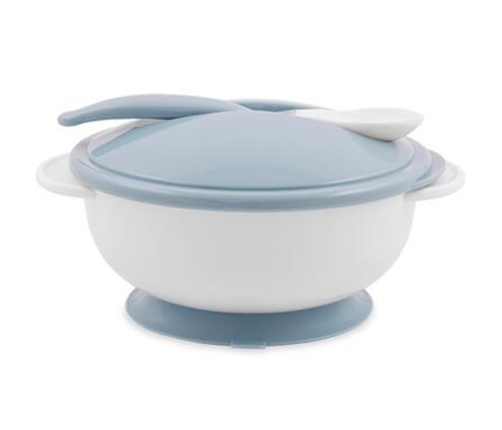 Lorelli Bowl Blue Bļoda ar vāku un karoti ar piesūcekni 300ml