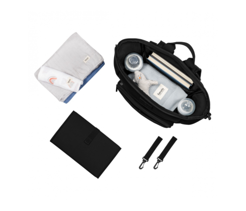 Māmiņas mugursoma - Ratu soma Lionelo CUBE black carbon