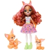 Mattel Enchantimals Glam Party Fennec Fox Family HNT60 Lelle ar dzīvnieku