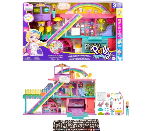 Mattel Polly Pocket Sweet Adventures Rainbow Mall HHX78 Spēļu komplekts