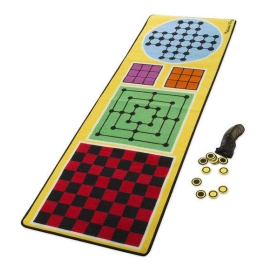 Melissa&Doug 4 in1 Game Rug Bērnu paklājiņš spēlēm 199.4 x 67.3 cm + 36 gab. koka kauliņi