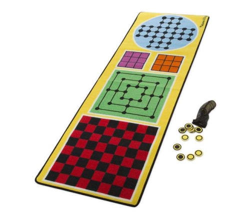 Melissa&Doug 4 in1 Game Rug Детский коврик для игр 199.4 x 67.3 см + 36 деревянных фишек/шашек