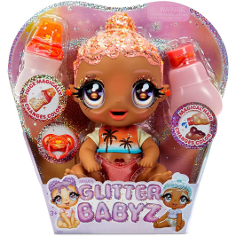 MGA LOL Glitter BABYZ Solana Sunburst Baby Doll Coral Pink Lelle