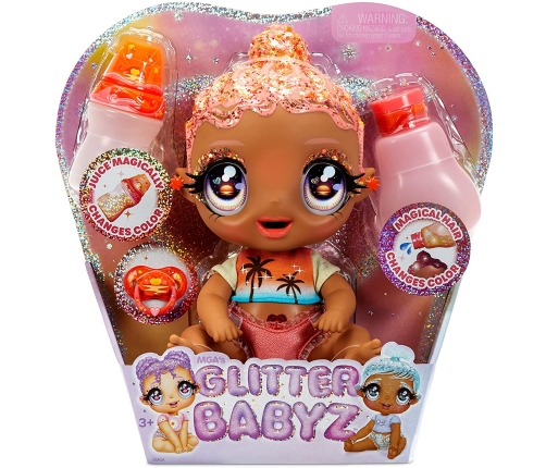 MGA LOL Glitter BABYZ Solana Sunburst Baby Doll Coral Pink Кукла