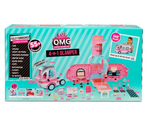 MGA LOL Surprise 4-in-1 Glamper Fashion Camper with 55+ Surprises (Silver)