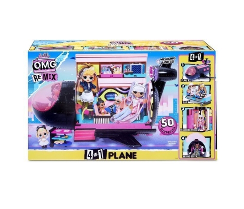 MGA LOL Surprise O.M.G. Remix Plane Playset 4 in 1 Lidmašīna