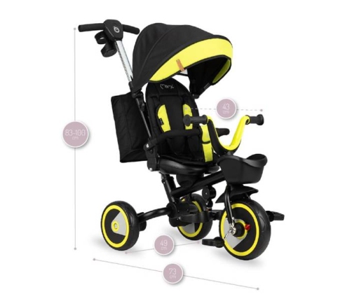 Momi Invidia 360 5in1 Black yellow Bērnu trīsritenis