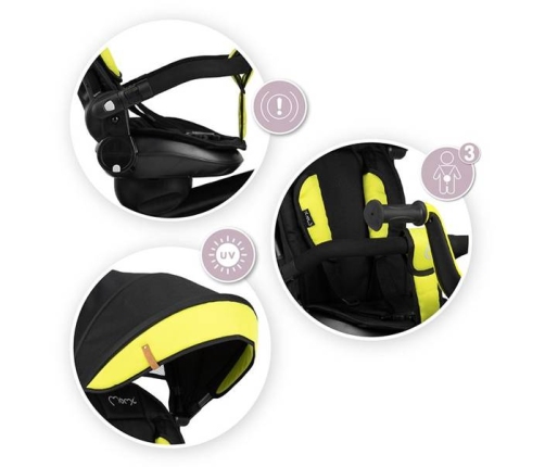 Momi Invidia 360 5in1 Black yellow Bērnu trīsritenis