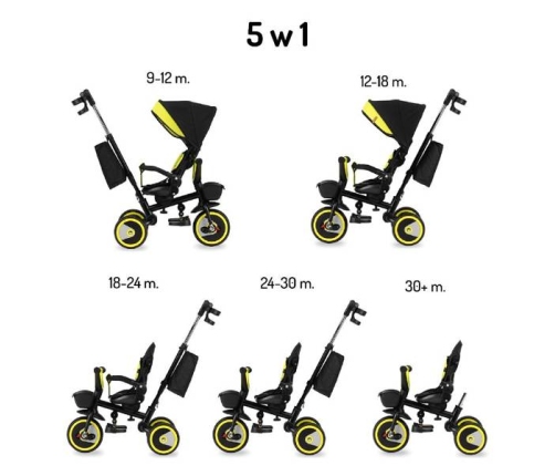 Momi Invidia 360 5in1 Black yellow Bērnu trīsritenis