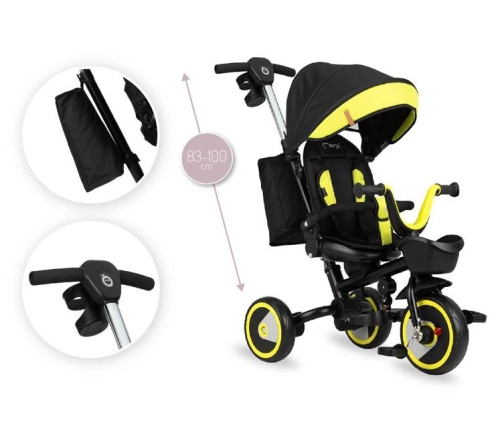 Momi Invidia 360 5in1 Black yellow Bērnu trīsritenis