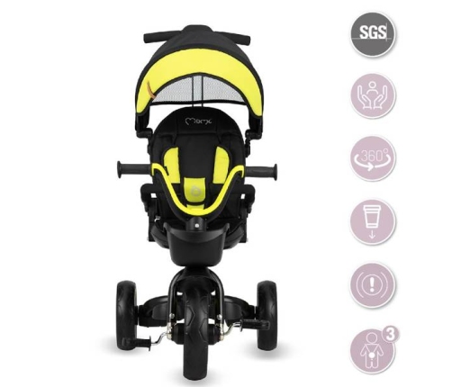 Momi Invidia 360 5in1 Black yellow Bērnu trīsritenis