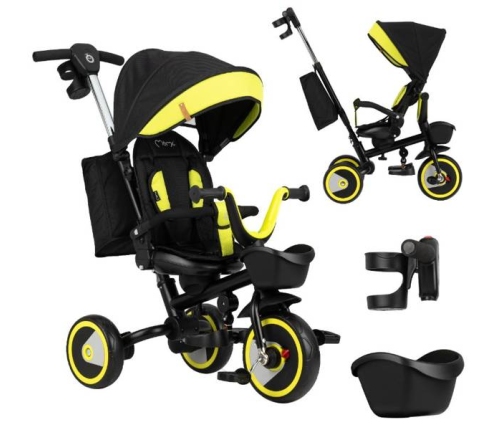 Momi Invidia 360 5in1 Black yellow Bērnu trīsritenis