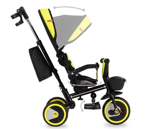 Momi Invidia 360 5in1 Black yellow Bērnu trīsritenis