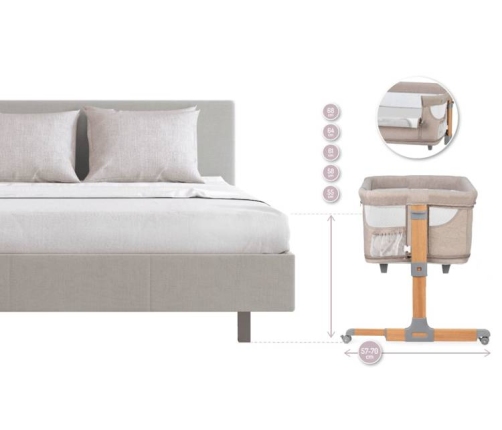 MoMi Smart Bed 4in1 Grey Ceļojumu Gultiņa